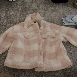 forever 21 plaid pink coat